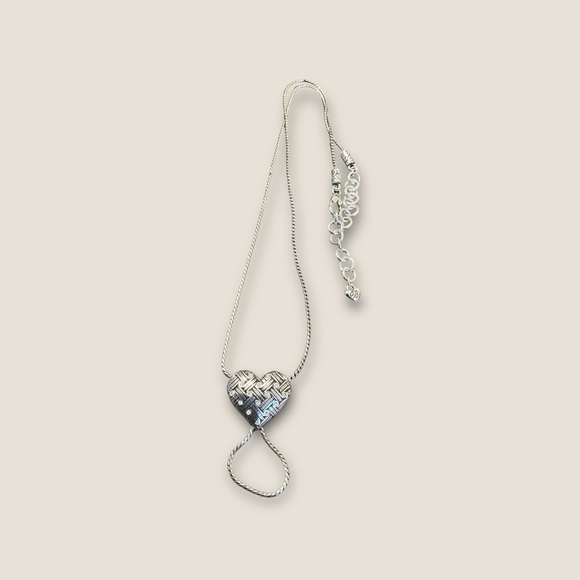 Brighton Crystal Heart Elegant Silver Heart Necklace - Picture 1 of 3
